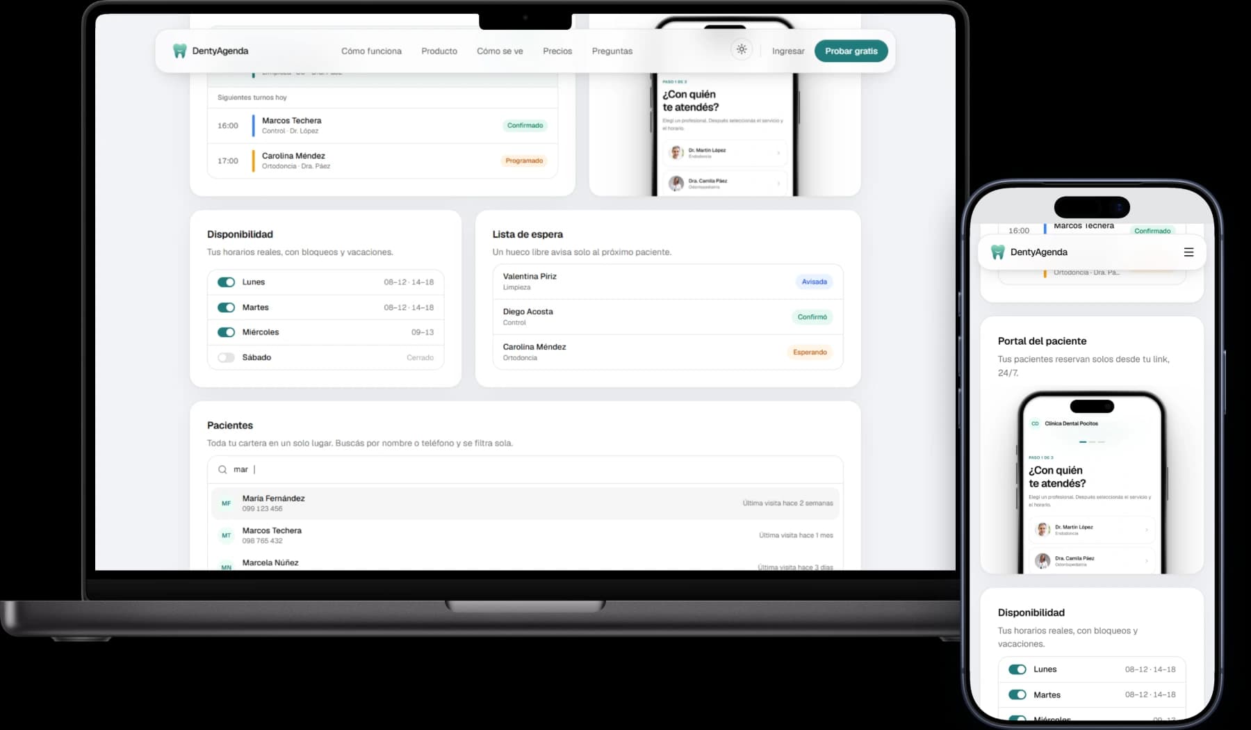 DentyAgenda on a MacBook and an iPhone