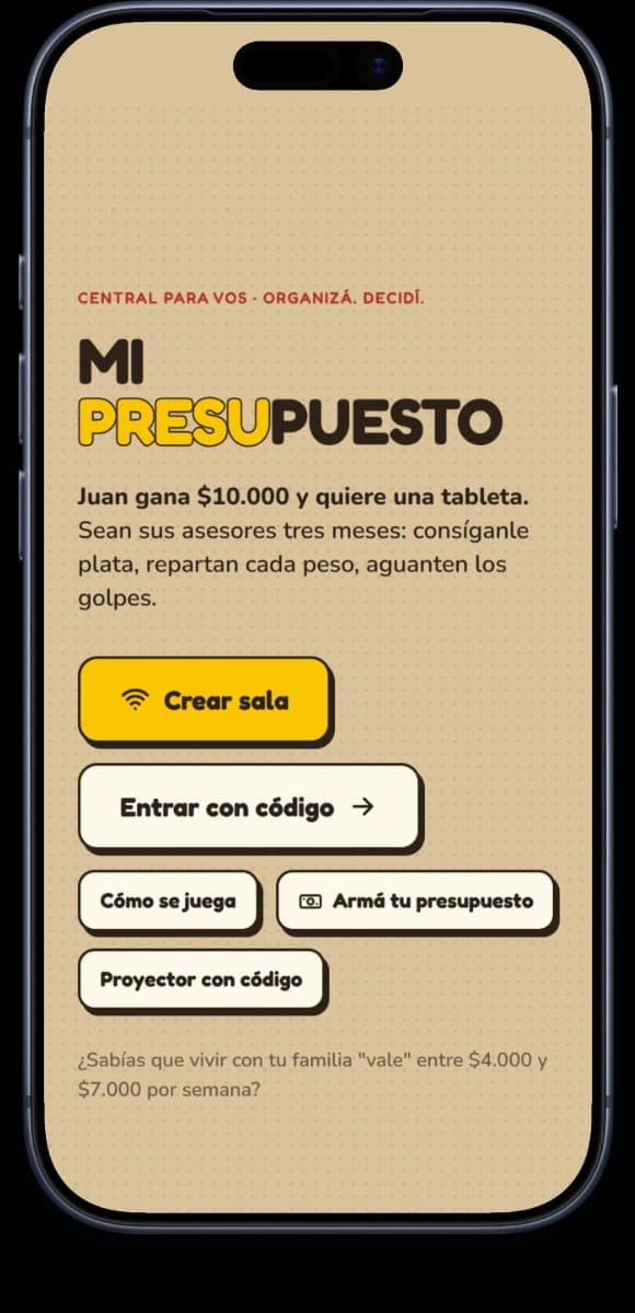 Mi Presupuesto on an iPhone